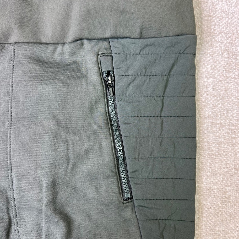 Athleta Peak Hybrid Fleece Tight Olive Green Quilted Leggings L - Picture 5 of 7